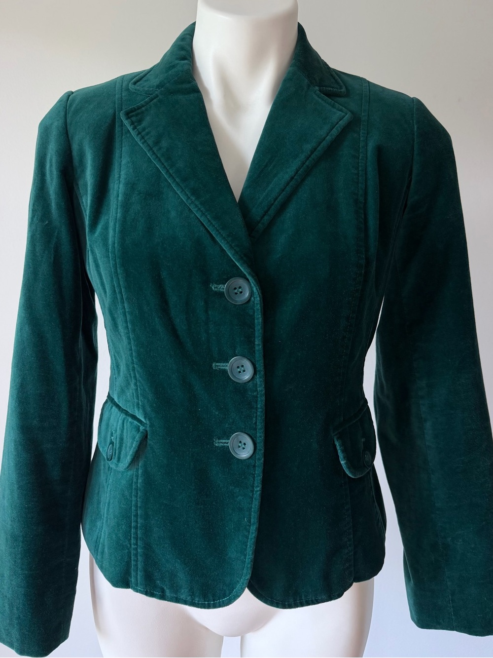 Liz Claiborne Dark Green Velvet Blazer Jacket